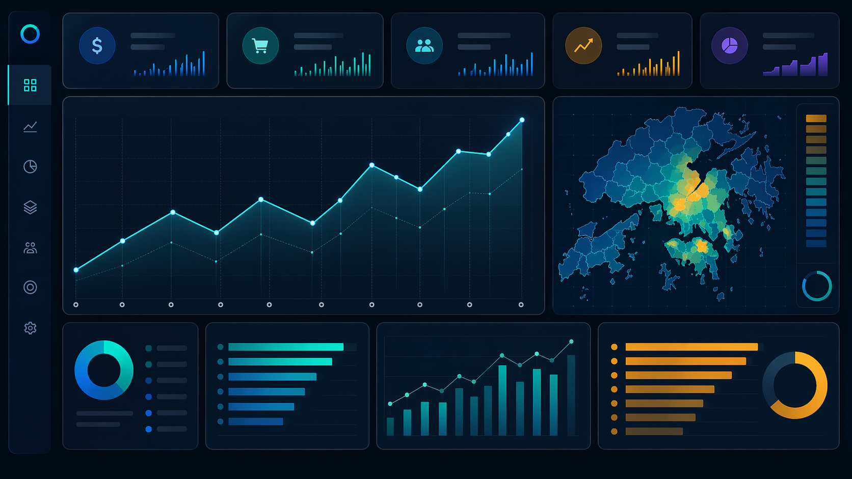 企业数据分析及报表系统开发 服务视觉｜ApexCharts、BI、Chart.js、D3.js、Data Warehouse